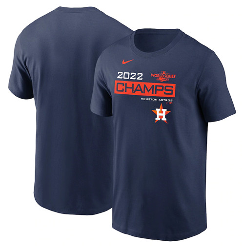 Men's Houston Astros Navy 2022 World Series Champions Champion Logo T-Shirt